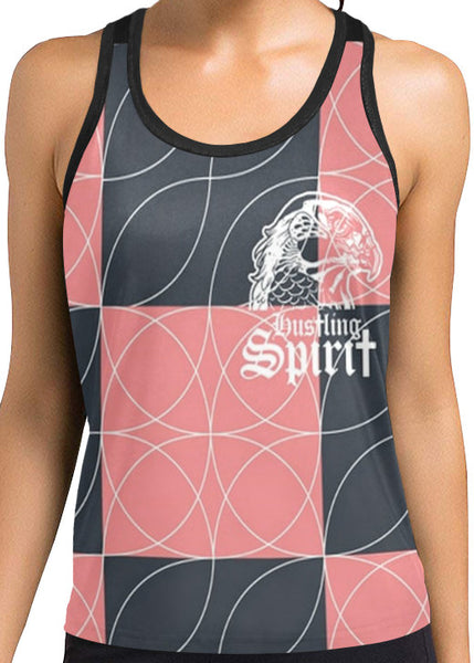 Raven Peach and Gray Female Racerback Tank Top