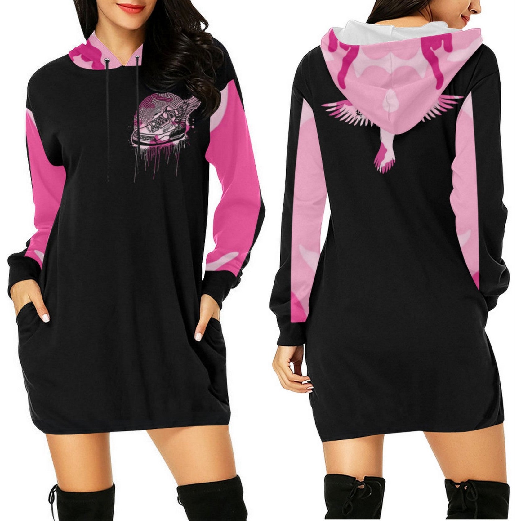 Footsteps Pink Cotton Candy Hoody Dress