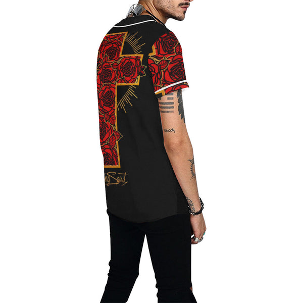 Rose Cross Unisex Baseball Jersey