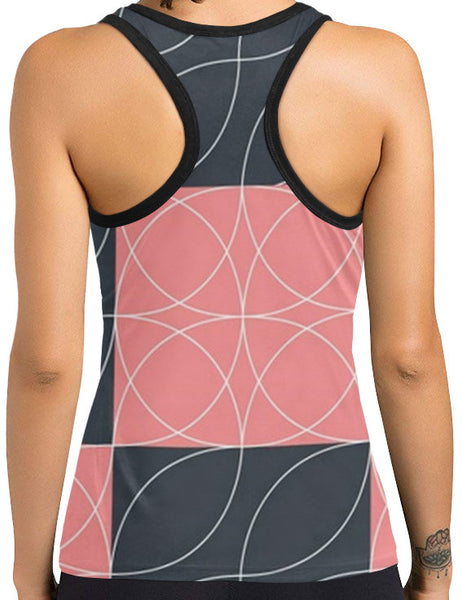 Raven Peach and Gray Female Racerback Tank Top