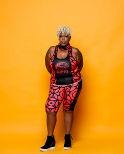 Raven Red Symphony  Biker Shorts