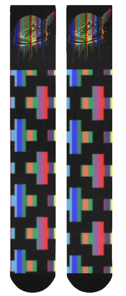 Footsteps Cross MultiColor Knee High Socks (Qty 1)
