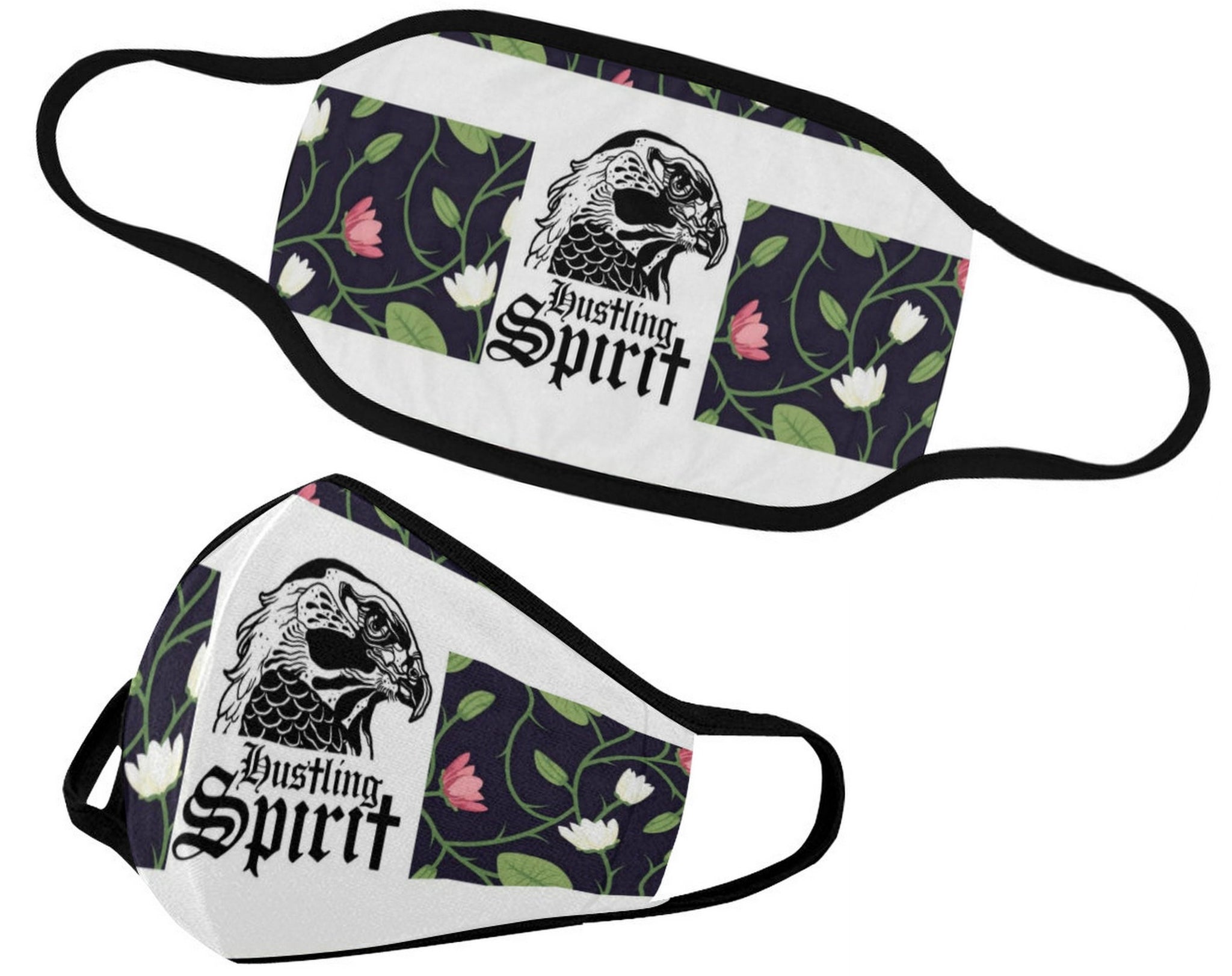 Raven Spring Flowers Print Face Mask (2 Filters Included)