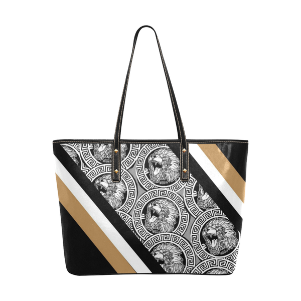 Fearless Lion Stripe Large Tote Bag