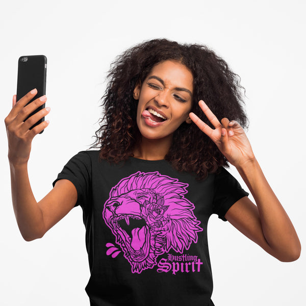 Fearless Lion Hot Pink Unisex T-Shirts