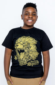Fearless Lion Gold Shine Crew Neck Tee Kid Size