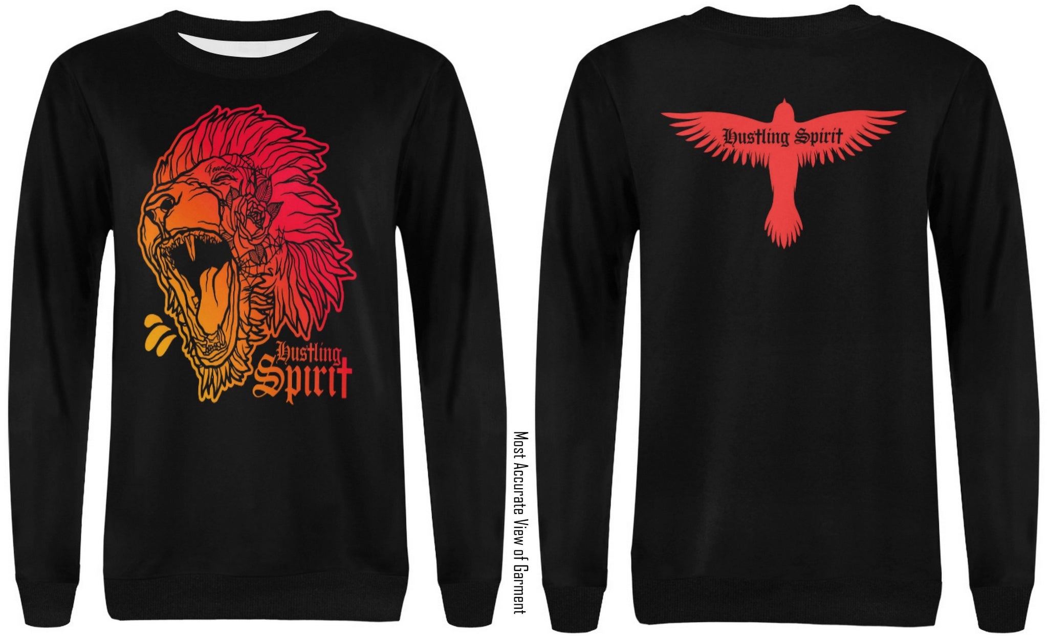 Fearless Lion Red Gold Crewneck Sweatshirt
