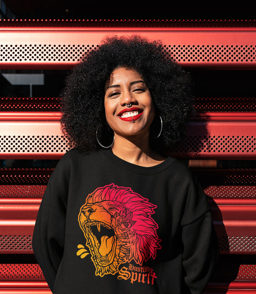 Fearless Lion Red Gold Crewneck Sweatshirt