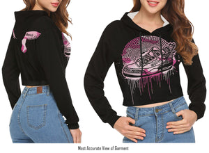 Footsteps Pink Cotton Candy Crop Top Hoodie