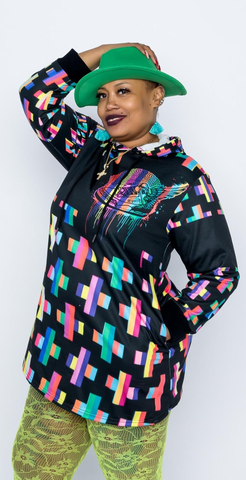 Footsteps Cross MultiColor Hoody Dress