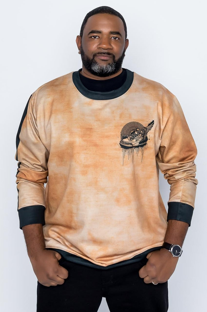 Footsteps Tie Dye Sand Sweatshirt