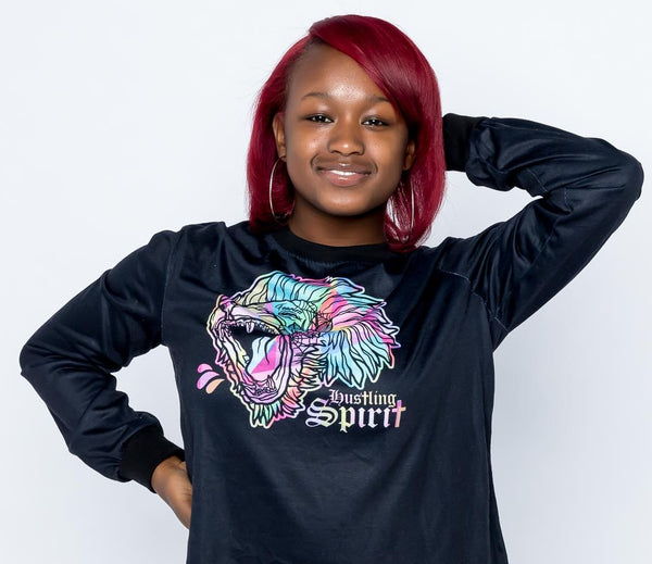 Fearless Lion Multi Color Long Sleeve Tee