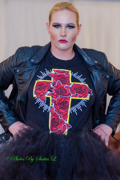 Rose Cross Vintage Graphic Unisex T-Shirt (S-5XL)
