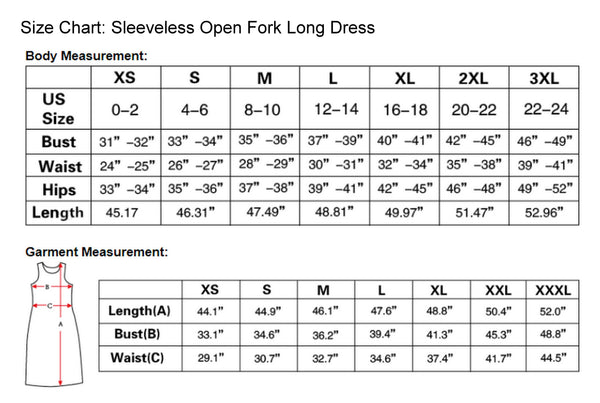 Transformation Sleeveless Open Fork Long Dress