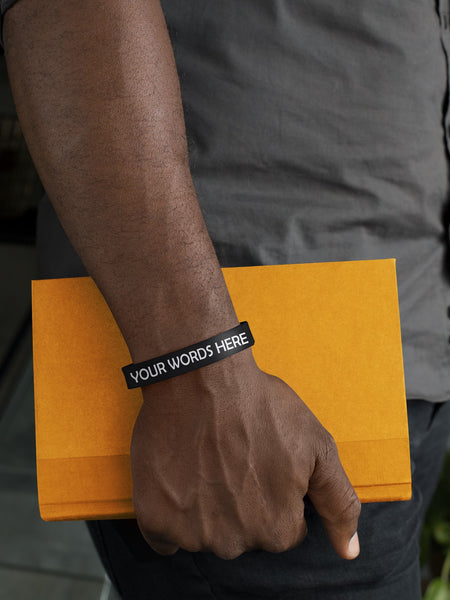 1/2 Inch Silicone Debossed Wristband (Qty = 200 or 300)