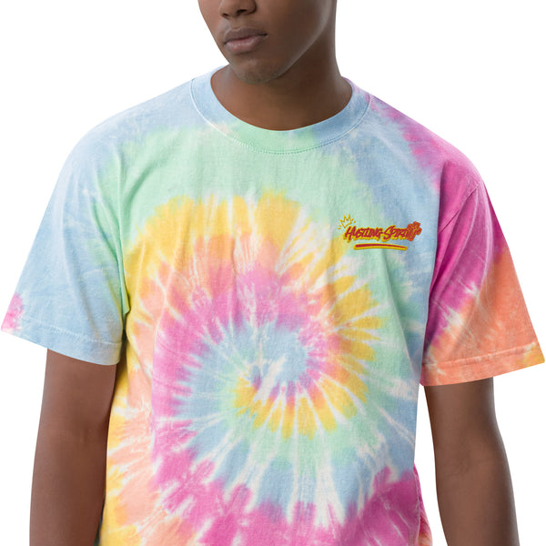 HS Crown Cross Oversized Embroidered Tie-Dye Unisex Tee (S-2XL)