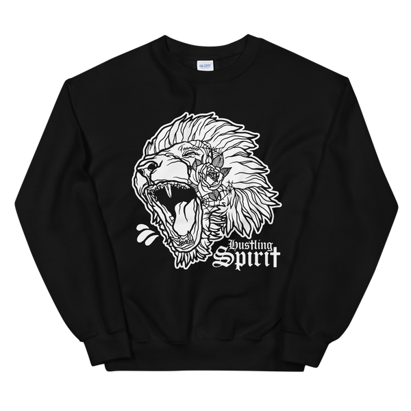 Fearless Lion Black and White Classic Crewneck Sweatshirt