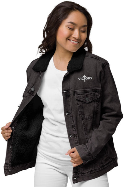 Victory Essential Embroidered Denim Trucker Jacket (XS-3XL)